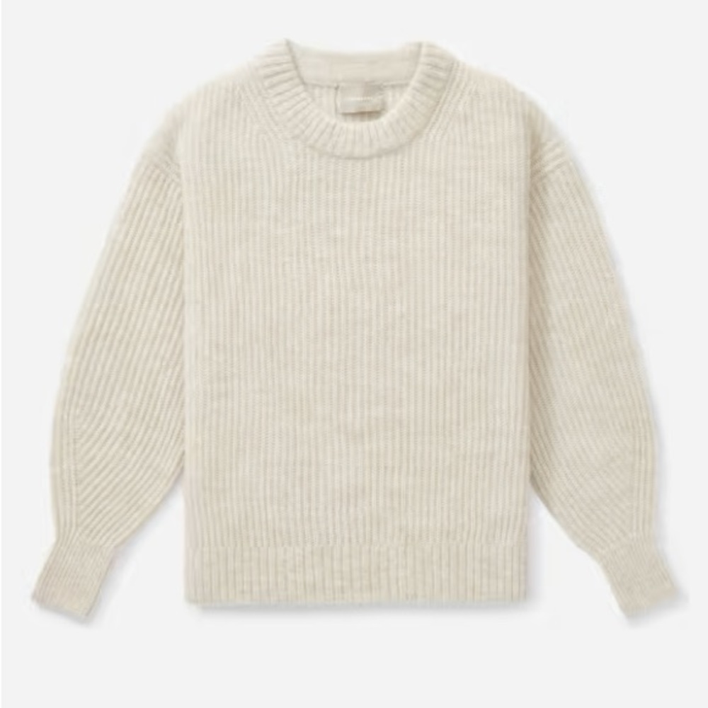 EVERLANE The Oversized Alpaca Sweater Long Sleeve in Almond Cream Size Small NEW